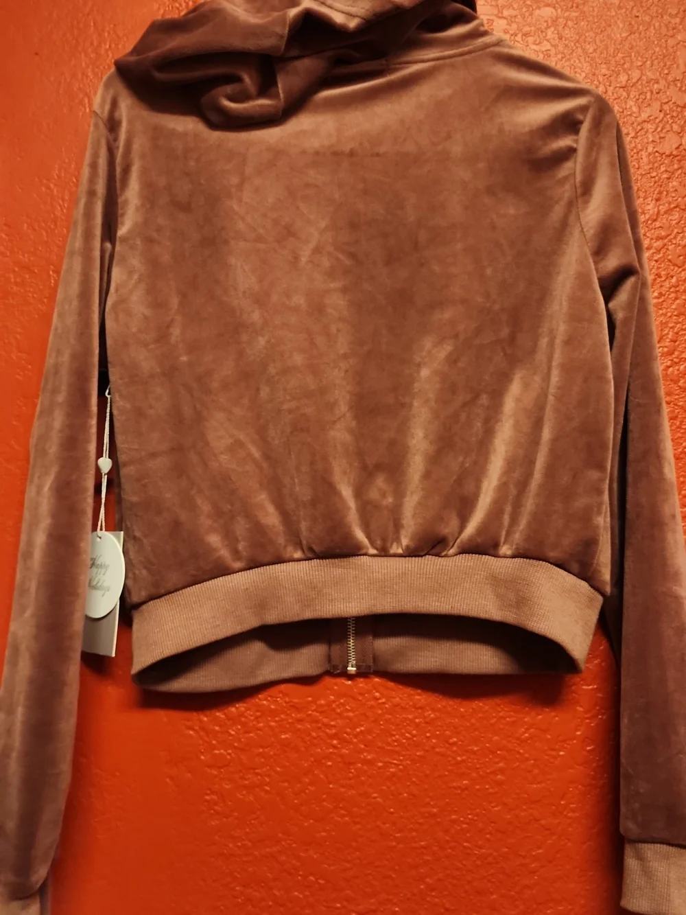Always Brown Velour Zip Hoodie Jacket